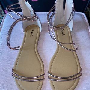 Rose Gold strappy sandals